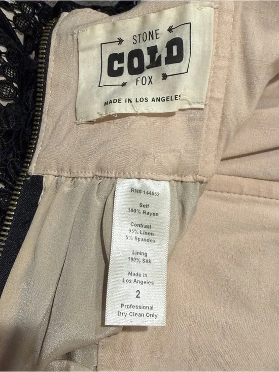 Stone Cold Fox Black Off Shoulder Fringe Boho Embroidery Lace Mini Festival IOWA - Picture 14 of 14